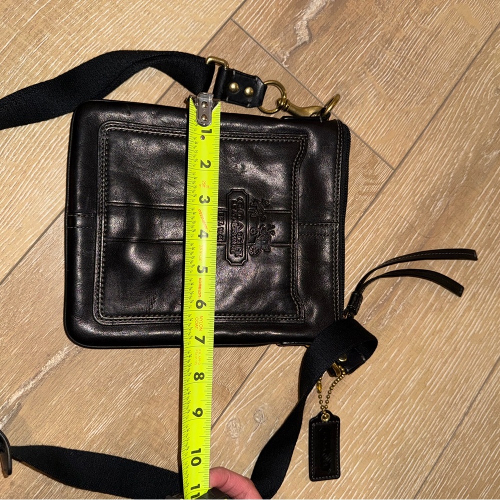 Coach Black Leather Shoulder Bag with Gold Accents - Picture 9 of 9